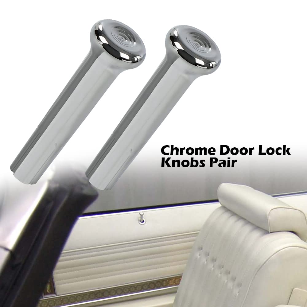 G-PLUS Cars Chrome Door Lock Knobs Pair IN6728Z