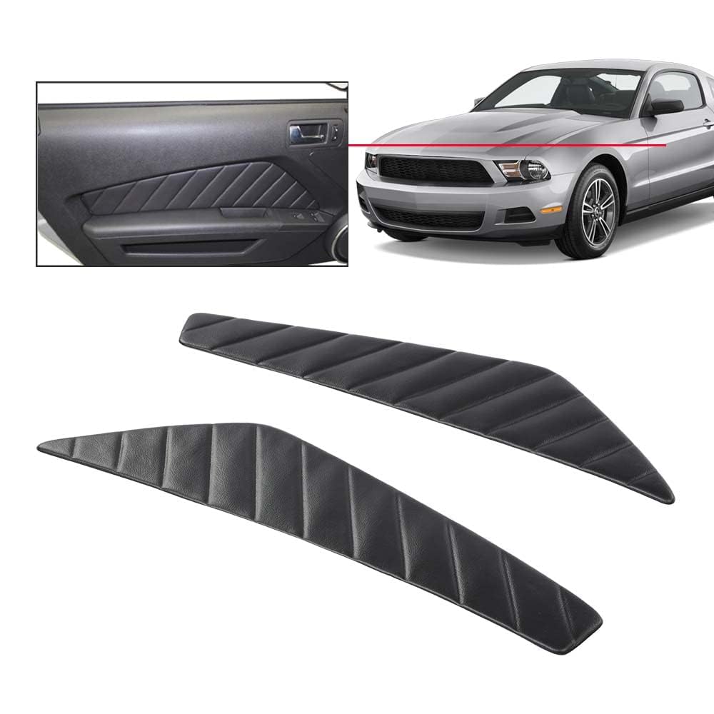 G-PLUS Black Door Panel Insert, Compatible With Ford Mustang Pleated 2010-2014 12-14LL-BLK