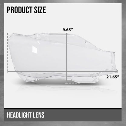 G-PLUS Headlight Lens Cover Compatible with BMW X3 F25 2014-2017 Right Side Front Headlamp Lens Cover Clear