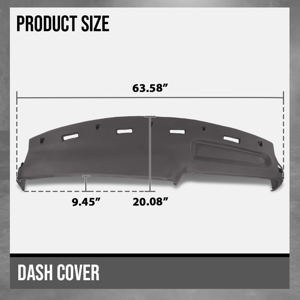 G-PLUS TPE Molded Dash Cover Brown Compatible with 1994 1995 1996 1997 Dodge Ram 1500/2500/3500