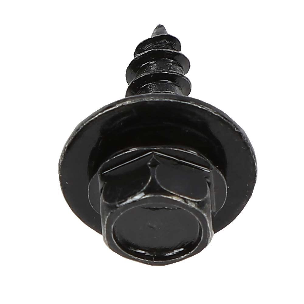 G-PLUS Splash Shield & Firewall Screws- M6.3 x 20mm Long- 10mm Hex- 20 pcs Screws Compatible with Most Models Black Iron