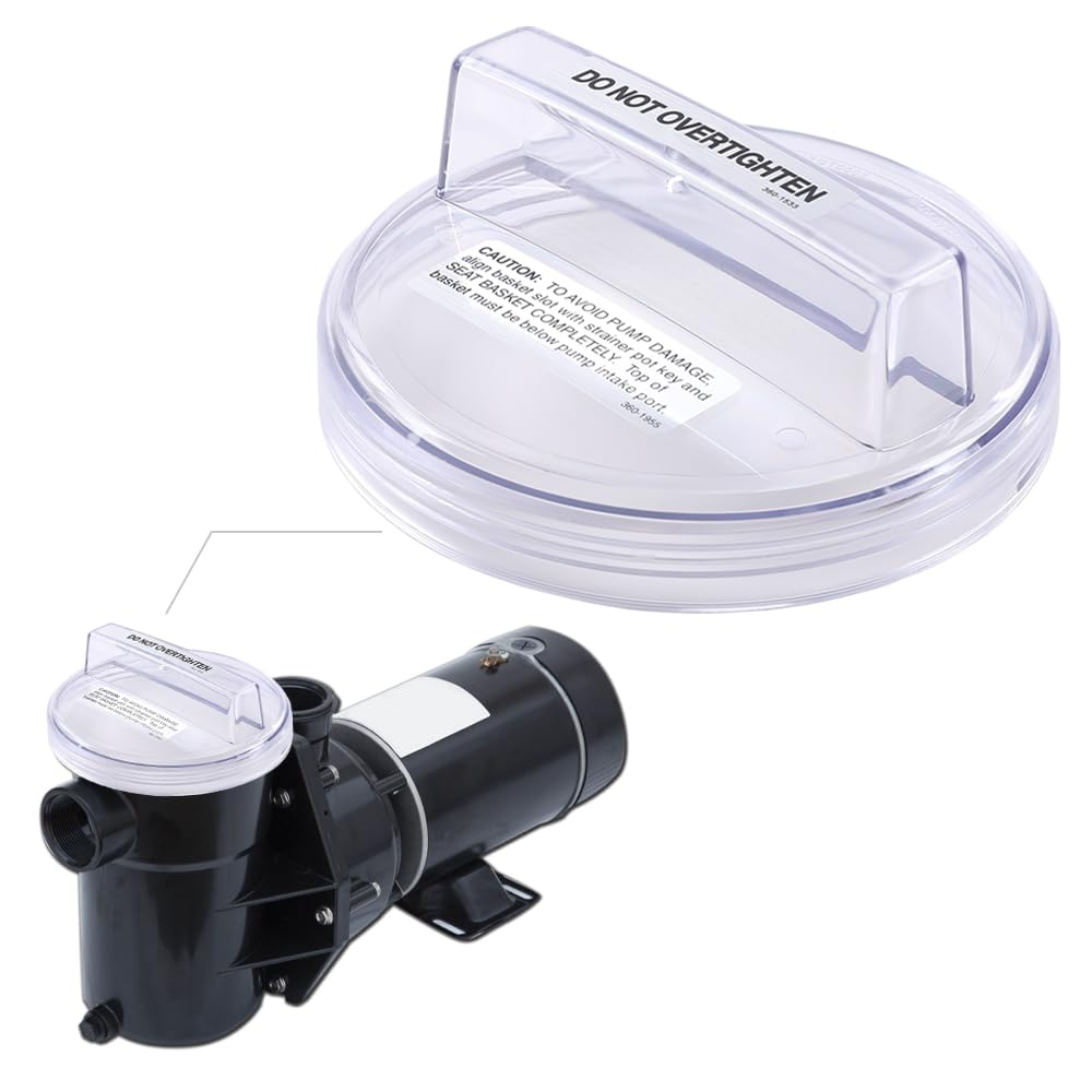 G-PLUS Clear Pool Pump Strainer Lid 1121-1429 Compatible with Lomart Ultra Promega 3 Fit Doughboy Powerline XP Fit Embassy High Performance Pump Clear