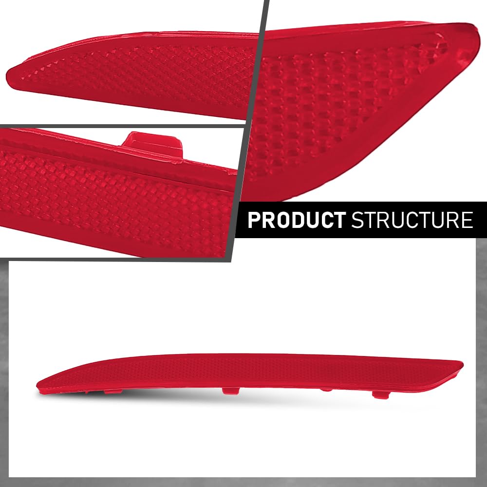 G-PLUS Pair Rear Bumper Reflector Light, Compatible with Benz 220a 180A 1954-1959/ ML63 ML550 ML350 GL550 GL63 GLE53 S65 2012-2024, Left & Right Side 2PCS, 2228200374, 2228200474