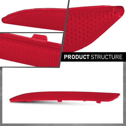G-PLUS Pair Rear Bumper Reflector Light, Compatible with Benz 220a 180A 1954-1959/ ML63 ML550 ML350 GL550 GL63 GLE53 S65 2012-2024, Left & Right Side 2PCS, 2228200374, 2228200474