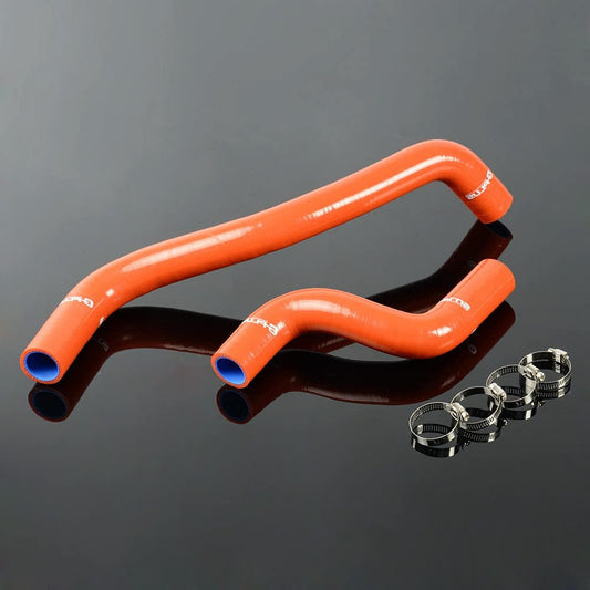 G-PLUS Silicone Radiator Coolant Tube Hose Kit Clamps Compatible With Toyota Starlet EP82 Glanza 4E-FTE GT Turbo,Dark Orange