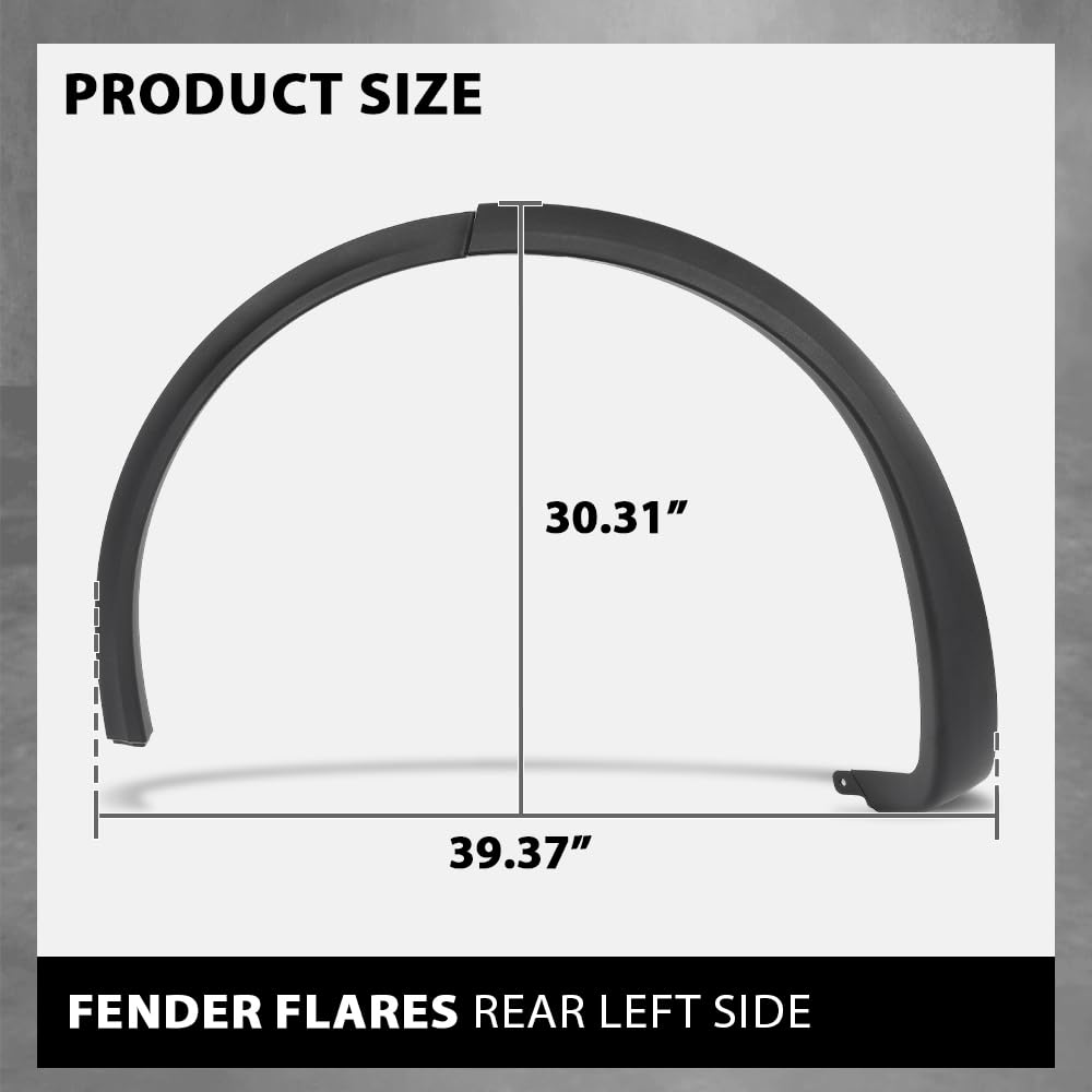 G-PLUS Fender Wheel Flare Molding Trim Arch Left Rear Compatible with Tesla Model X 2016-2021 1032529000E, JYH8583MBKL, 103529000G, 1035290-00-G,1035290-00-E Black