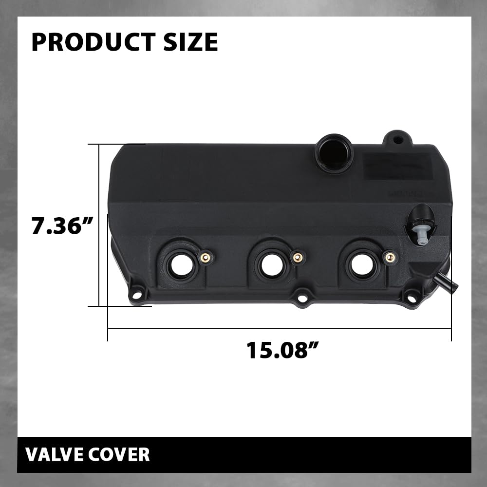 G-PLUS Engine Valve Cover w/Gasket Compatible with Mitsubishi Outlander 3.0L 2007-2009 1035A840 Black