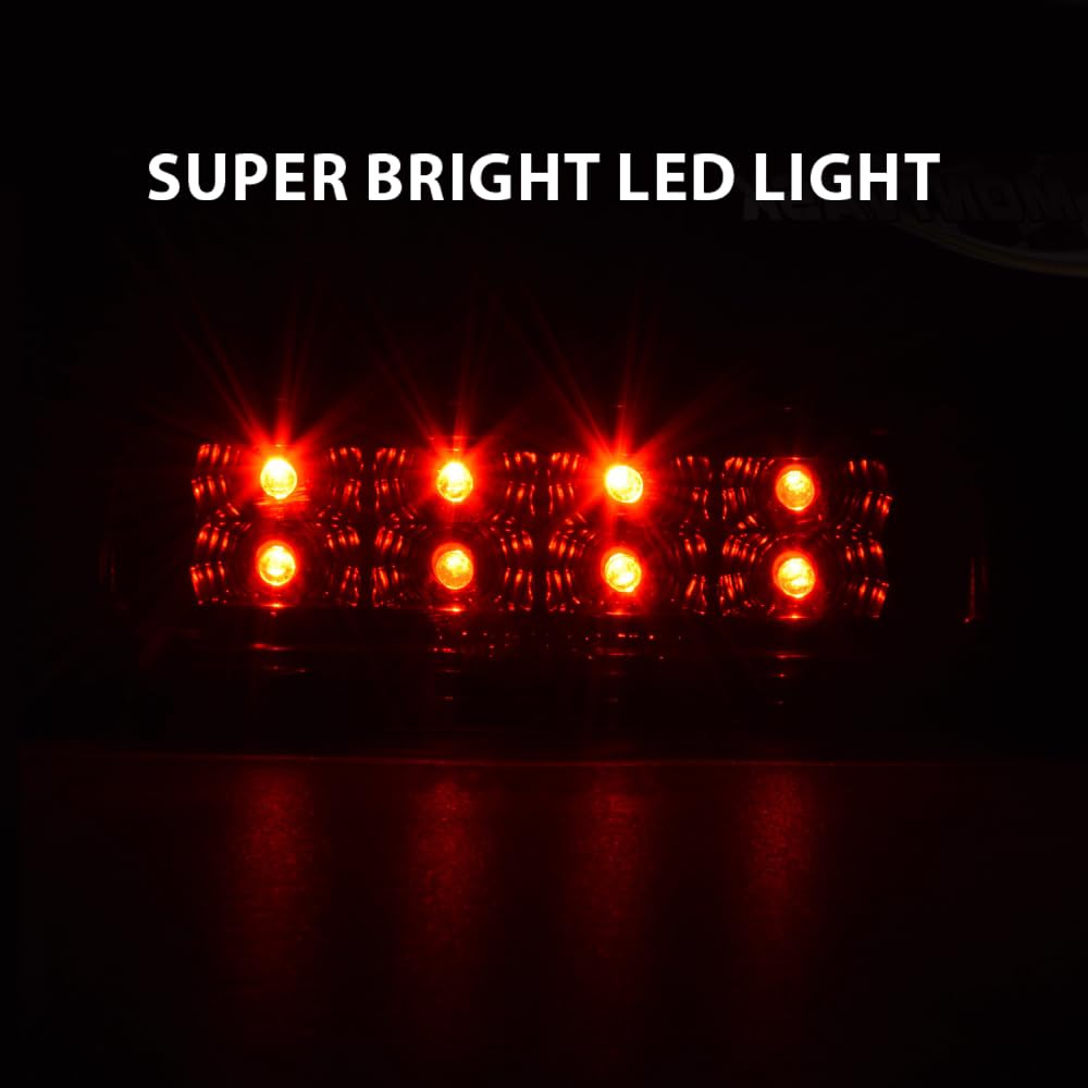 G-PLUS LED Third 3rd Brake Cargo Light Compatible With Jeep Grand Cherokee 1999-2004,Rear Roof Center High Mount Stop Tail Light Replacement Black Housing Smoky Lens