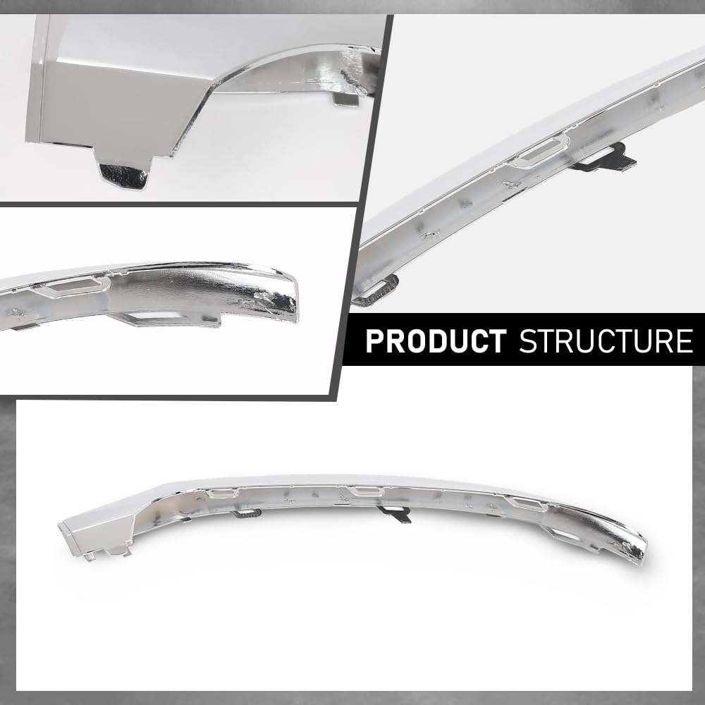 G-PLUS Front Outer Bumper Molding Driver Side Compatible with Benz C300 (submodel: 4Matic, Base) 2015-2018 For Models With AMG Styling Package, Without Night Package 2058851374