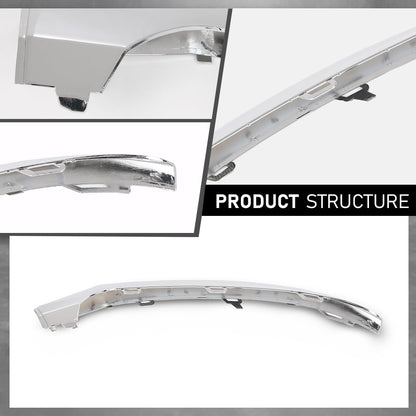 G-PLUS Front Outer Bumper Molding Driver Side Compatible with Benz C300 (submodel: 4Matic, Base) 2015-2018 For Models With AMG Styling Package, Without Night Package 2058851374