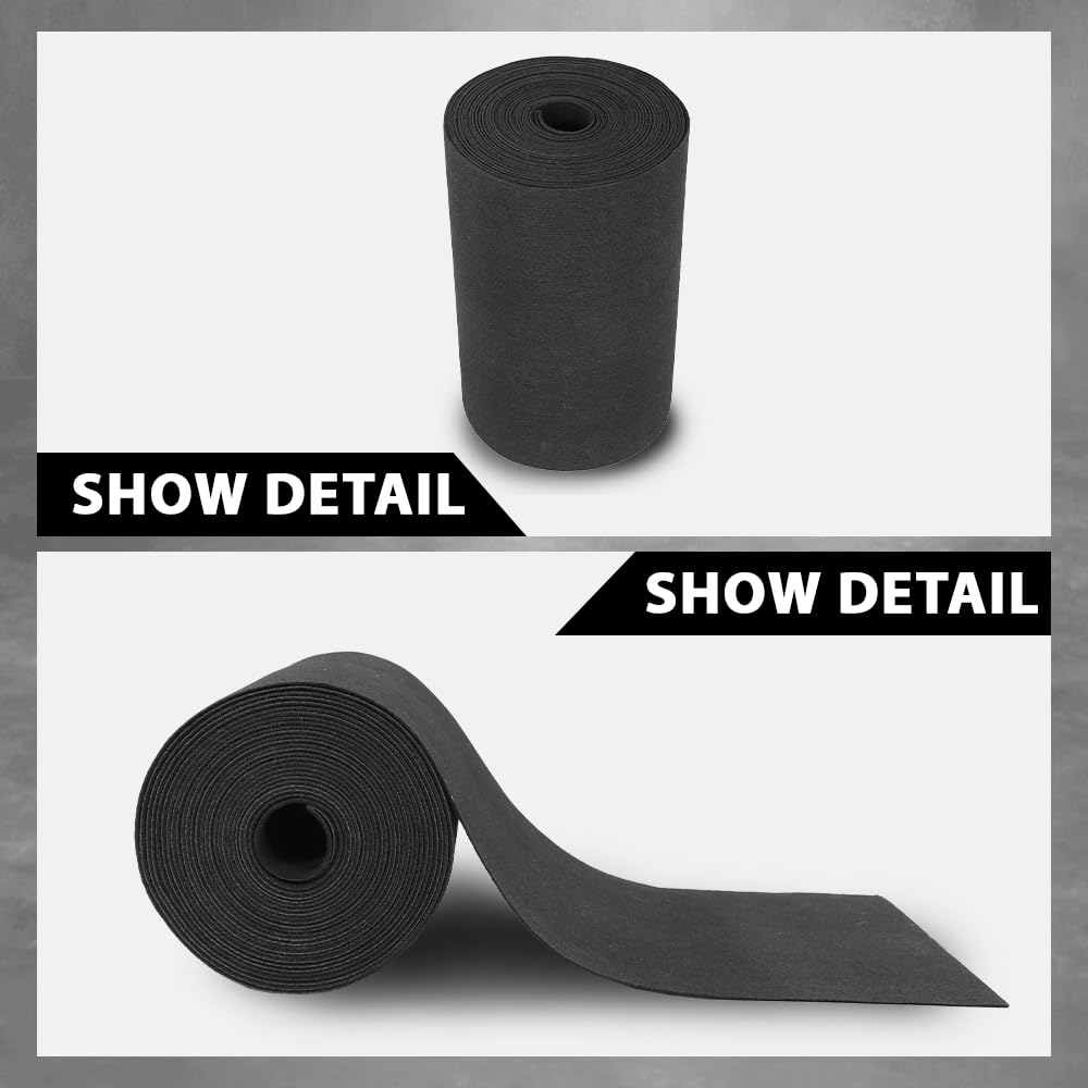 G-PLUS Black Boat Trailer Bunk Carpet, Outdoor Ribbed Marine Bunk Carpet Fit for Boat Trailer Runners 18" x 50ft