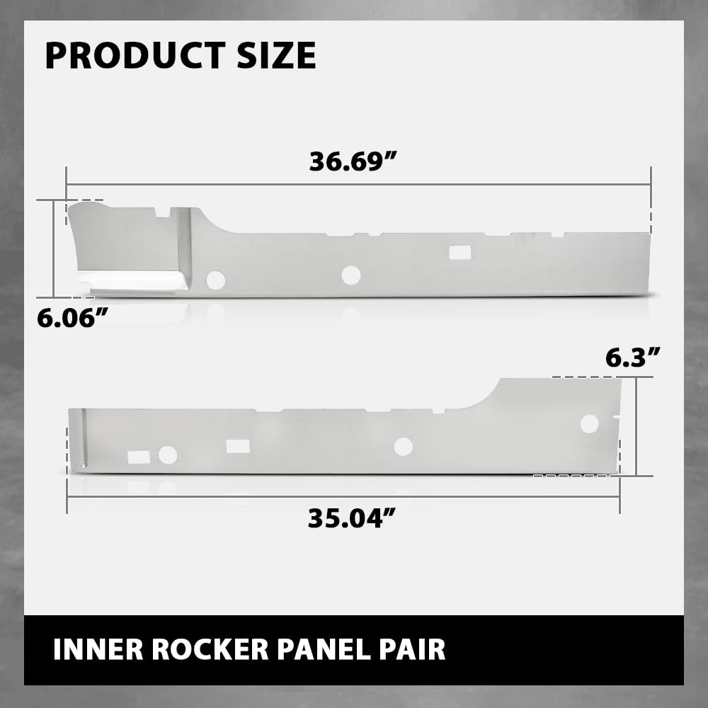 G-PLUS Pair Door Inner Rocker Panel, Compatible with Ford F150 Extended Cab 4 Door 2004-2008, LH Driver & RH Passenger 2PCS, Gray