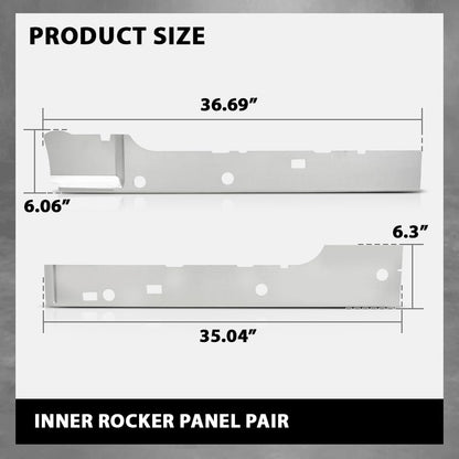 G-PLUS Pair Door Inner Rocker Panel, Compatible with Ford F150 Extended Cab 4 Door 2004-2008, LH Driver & RH Passenger 2PCS, Gray