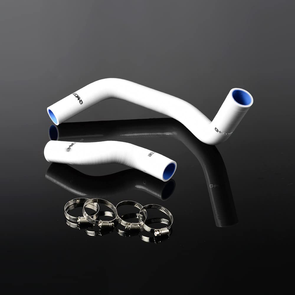 G-PLUS Silicone Radiator Hose Kit Compatible With Nissan Silvia 200SX 240SX S13 S14 S15 SR20DET,White