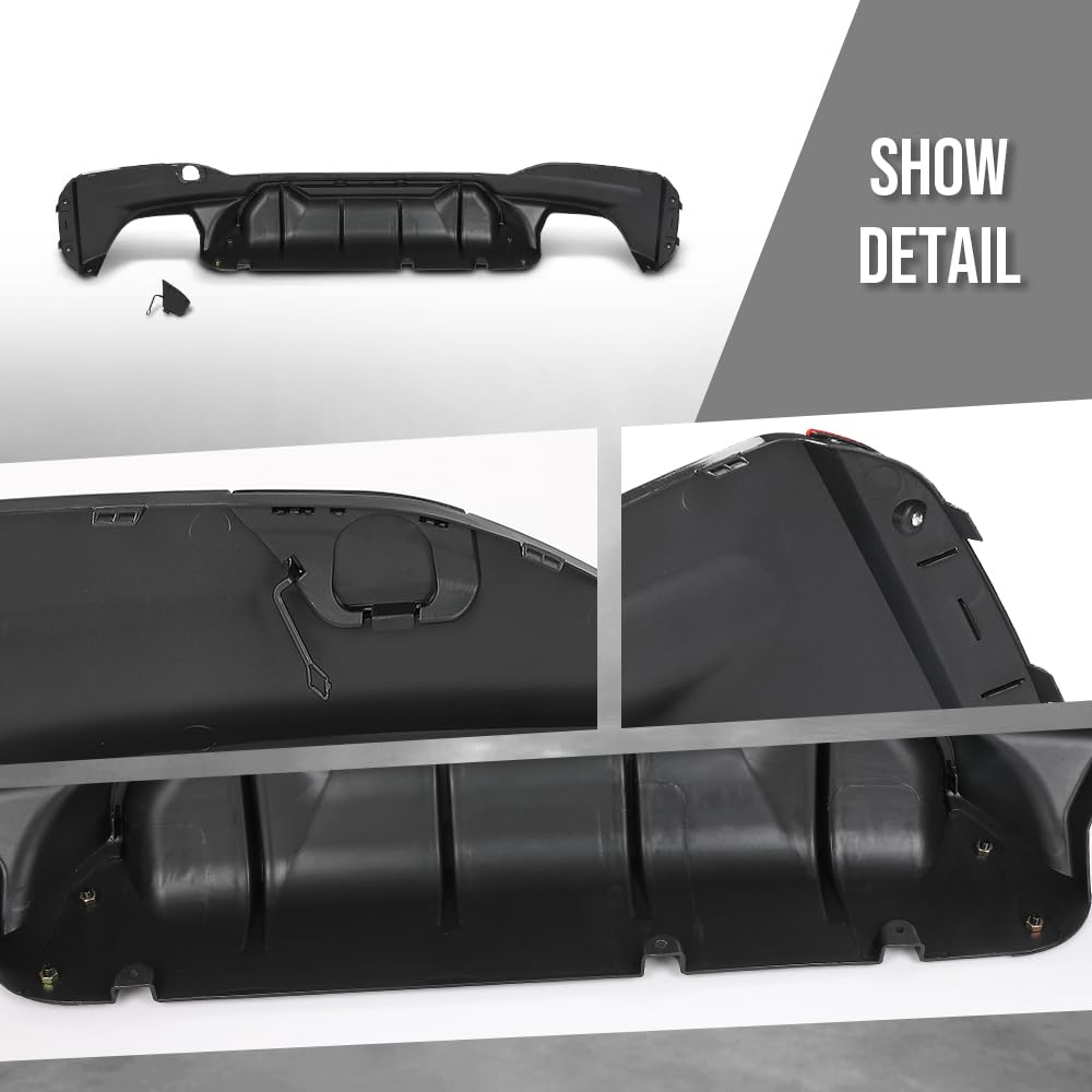 G-PLUS Rear Diffuser Compatible with BMW G30 G31 G38 5 Series 2017-2023 with M Sport Bumper Only, NOT Fit Rectangle Exhaust Tips On M550i Model, Rear Bumper Diffuser Gloss Black