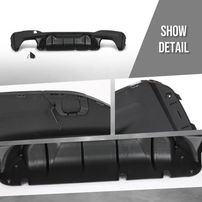 G-PLUS Rear Diffuser Compatible with BMW G30 G31 G38 5 Series 2017-2023 with M Sport Bumper Only, NOT Fit Rectangle Exhaust Tips On M550i Model, Rear Bumper Diffuser Gloss Black