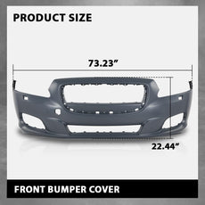 G-PLUS Front Bumper Cover for Jaguar XJ XJR 2011-2015 Black Side View