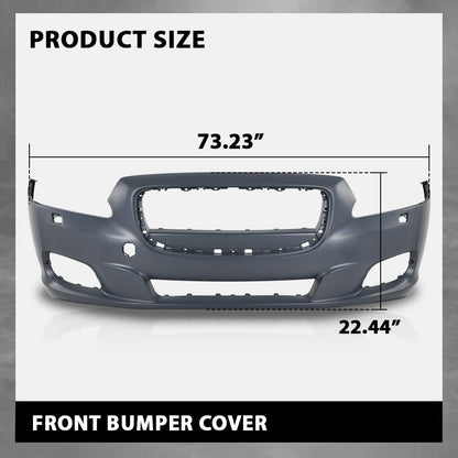G-PLUS Front Bumper Cover Compatible with Jaguar XJ 2011-2015, Fit Jaguar XJR (Submodel: Base, L) 2014 2015, w/o Parking Aid Sensor Holes, C2D5370XXX, JA1000148, Black