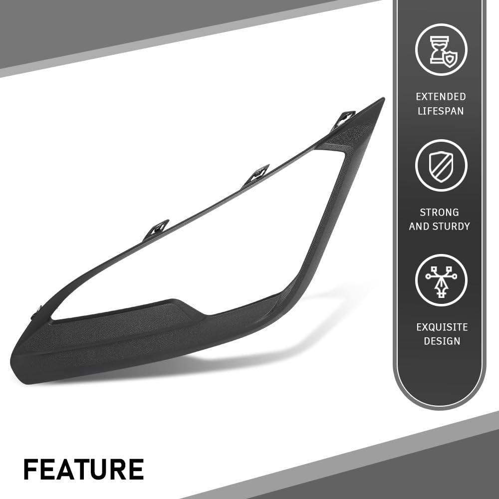 G-PLUS Front Left Bumper Fog Light Lamp Cover Bezel, Compatible with Ford EcoSport 2018-2021, Driver Side, GN1Z15266AB, FO1038185