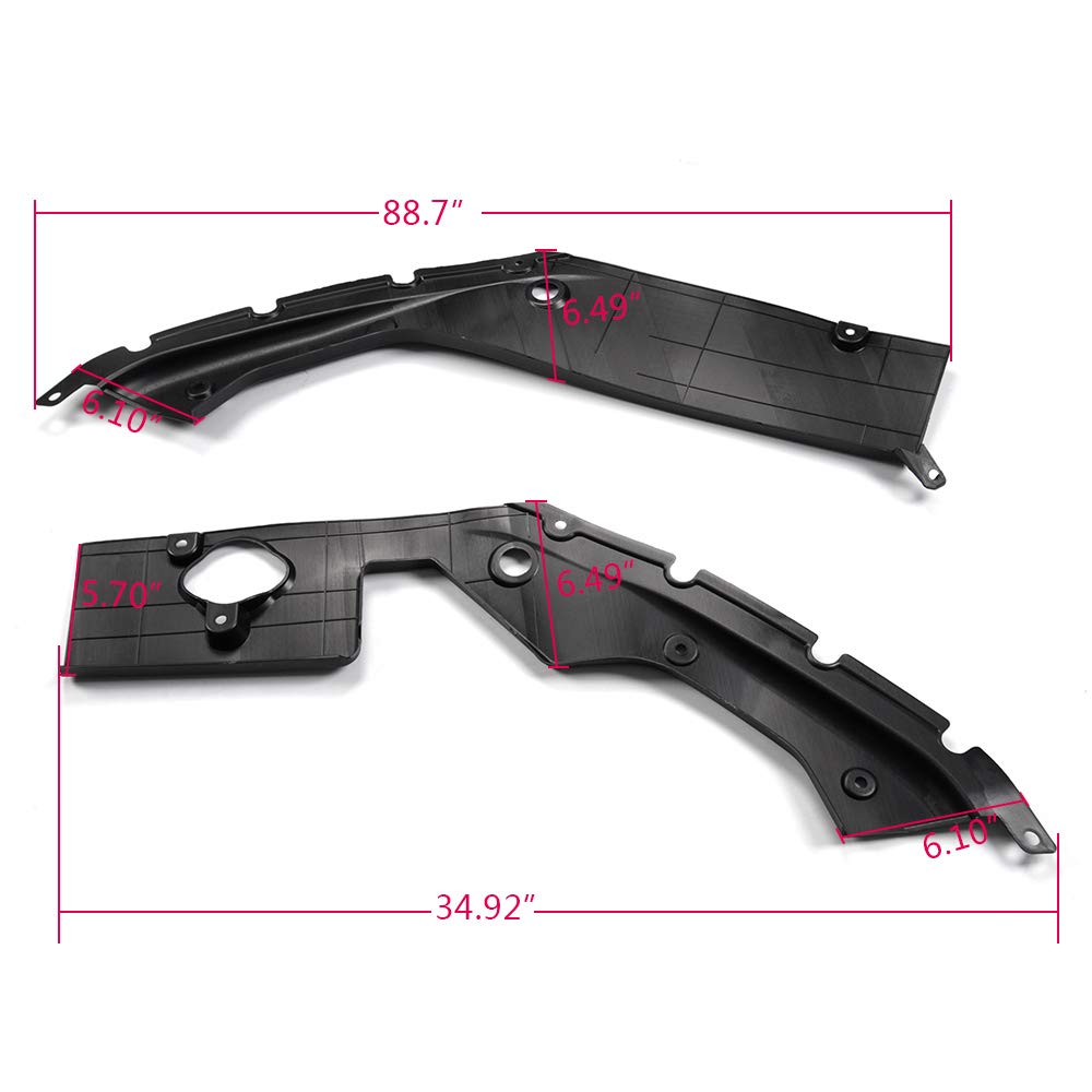 G-PLUS Engine Bay Side Panel Covers Compatible with Honda Civic 2016 2017 2018 2019 | Unpainted ABS Long Version X Gen 10 Generation Left and Right Pair