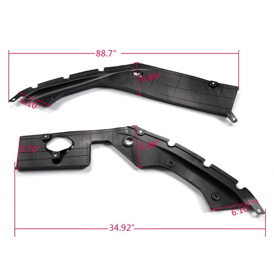 G-PLUS Engine Bay Side Panel Covers Compatible with Honda Civic 2016 2017 2018 2019 | Unpainted ABS Long Version X Gen 10 Generation Left and Right Pair
