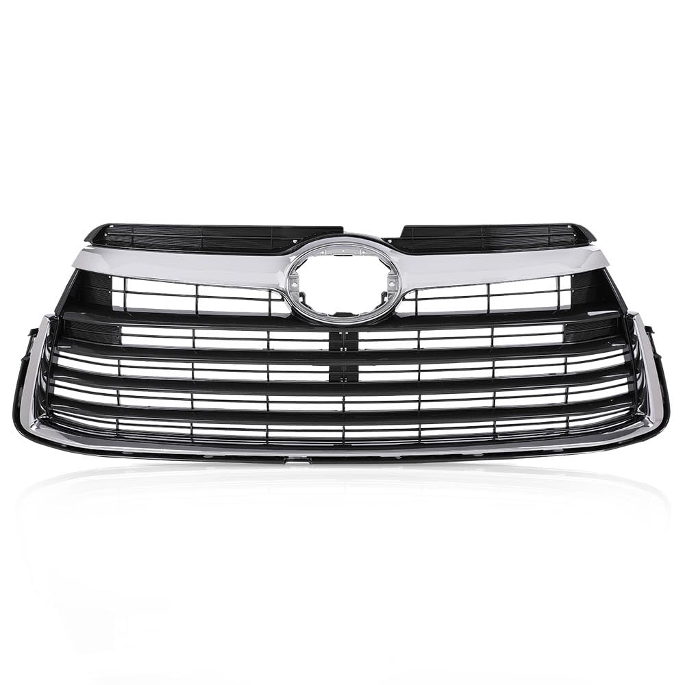 G-PLUS Chrome Front Bumper Upper Grill Grille ABS Compatible with 2014-2016 Toyota Highlander