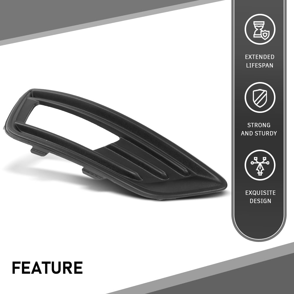 G-PLUS Fog Light Trim Cover, Compatible with Ford Focus 2015-2018, Passenger Side, F1EZ15266A, FO1039151 Black Right