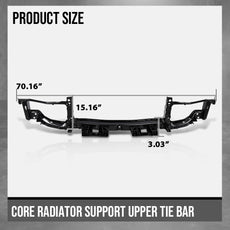 G-PLUS Radiator Support Upper Tie Bar for Chrysler 300 2011-2023 Black Side View