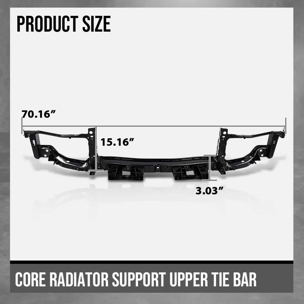 G-PLUS Radiator Support Core Upper Tie Bar Compatible with Chrysler 300 2011-2023 68142203AC, CH1225234 Black