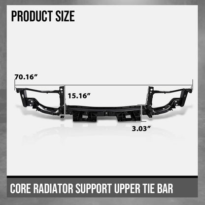 G-PLUS Radiator Support Core Upper Tie Bar Compatible with Chrysler 300 2011-2023 68142203AC, CH1225234 Black