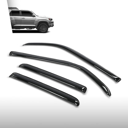 G-PLUS Outside Mount Ventvisor Sun Rain Guards Side Wind Deflector Compatible with Toyota 4Runner 2010-2024 Smoky