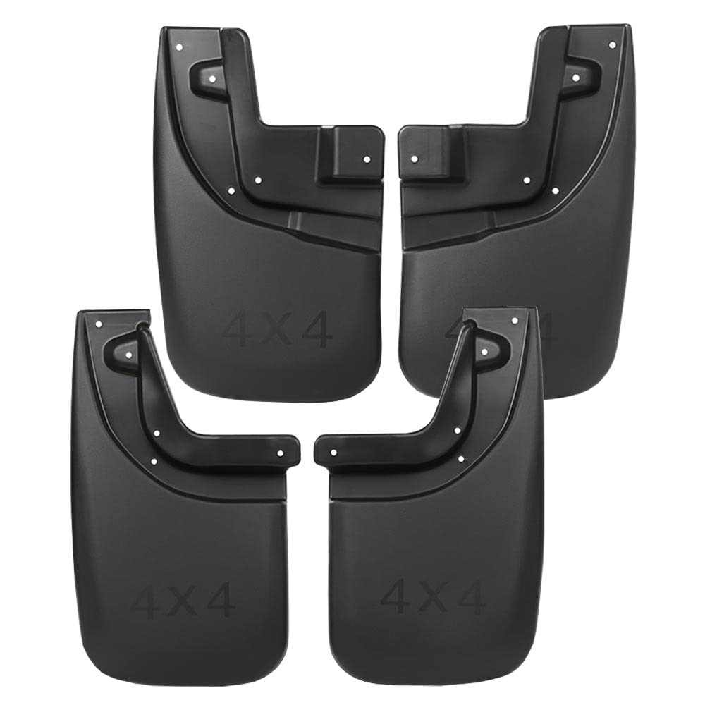 G-PLUS Heavy Duty Molded Mud Flaps Compatible with Toyota Tacoma w/Fender Flares 2005-2015 4PCS Mud Guards Splash Front & Rear Mudguards Black