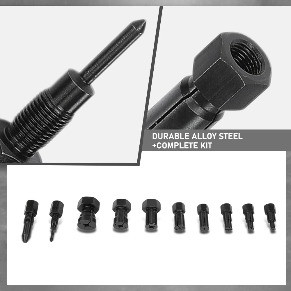 G-PLUS Blind Hole Collet Bearing Puller Set with 8-32mm Inner Bearing Extractor Compatible with Most Vehicles– Works on Motorcycles, ATVs, Scooters, Compact Cars and Medium-Sized Cars 12 PCS Black