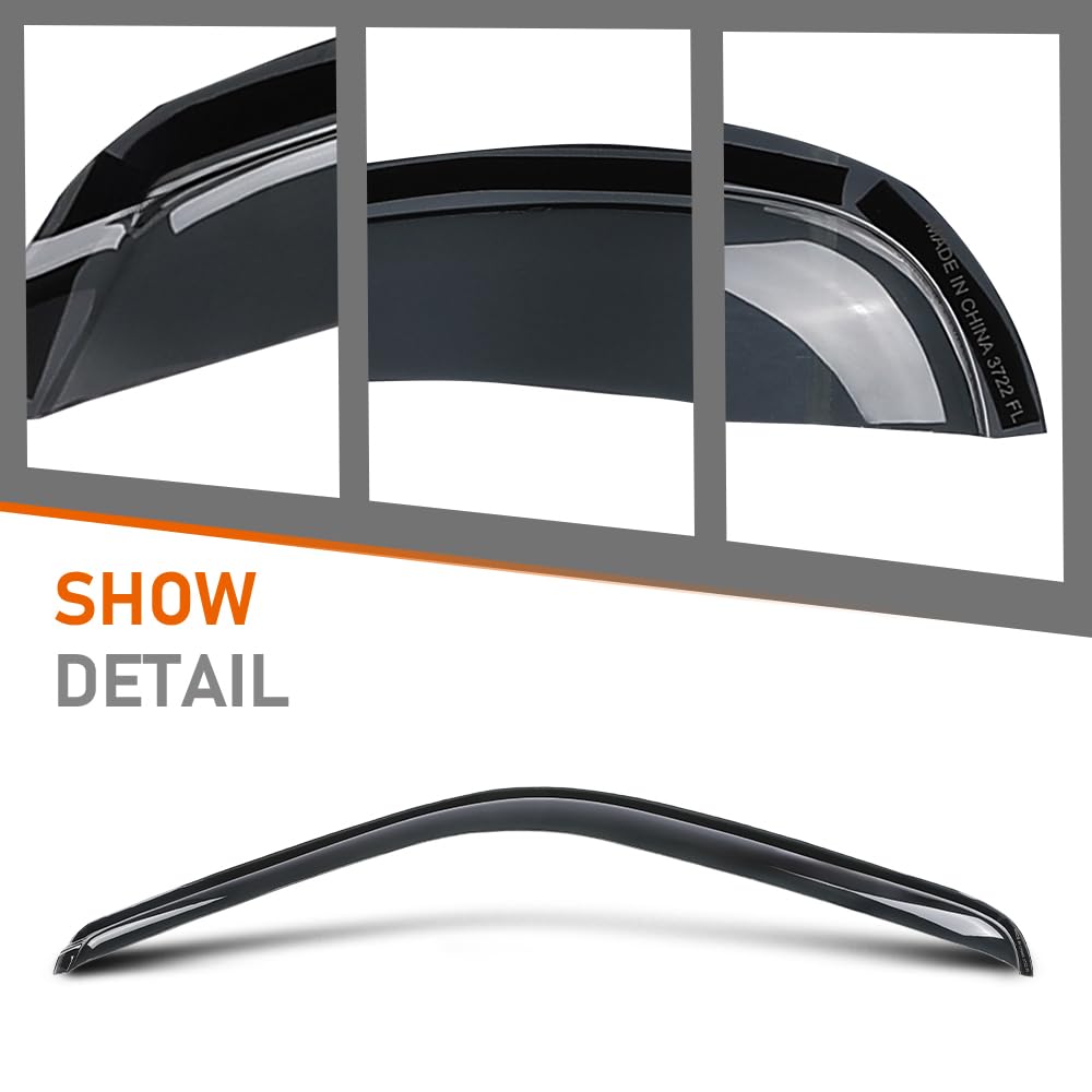 G-PLUS Out-Channel Mount Ventvisor Window Deflectors Compatible with Dodge Ram1500 1994-2001 Fit Dodge Ram 2500 3500(Includes Models w/Towing Mirror) Regular Cab Only 1994-2002 2PCS Smoky