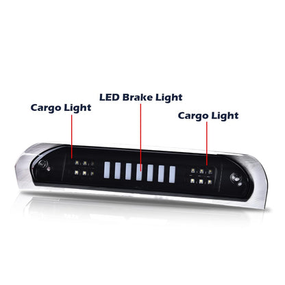 G-PLUS LED Third Brake Light Compatible With 2002-08 Dodge RAM 1500/2003-09 Dodge RAM 2500 3500 3RD LED Bar Brake/Cargo Lamp,Type I (Black Housing Smoky Lens)