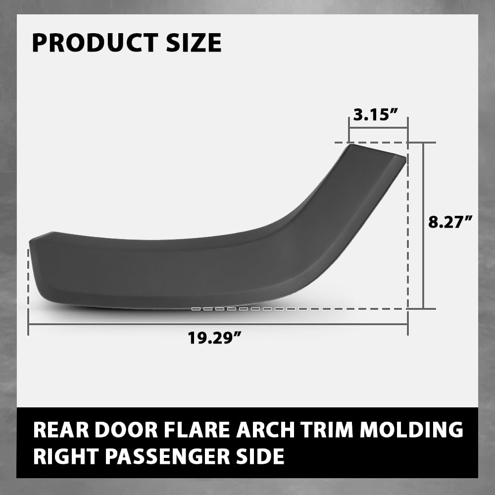 G-PLUS Rear Door Flare Arch Trim Molding RH Compatible with Toyota Rav4 2019-2024 75061-42010