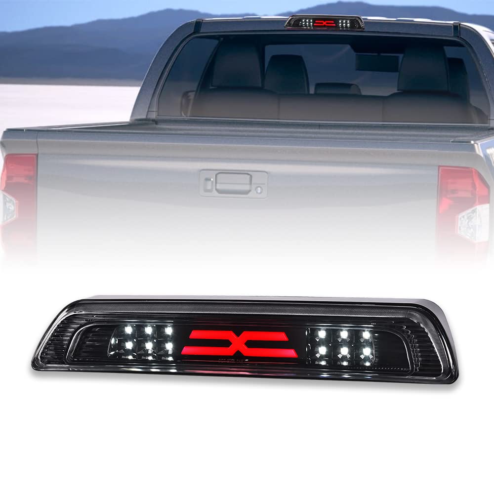 G-PLUS LED 3rd Third Brake Light Compatible with Toyota Tundra 2007-2018 Third High Mount Brake Tail Light Rear Brake Stop Tail Light Replace For# 81570-0C050(White Lens Black Base)