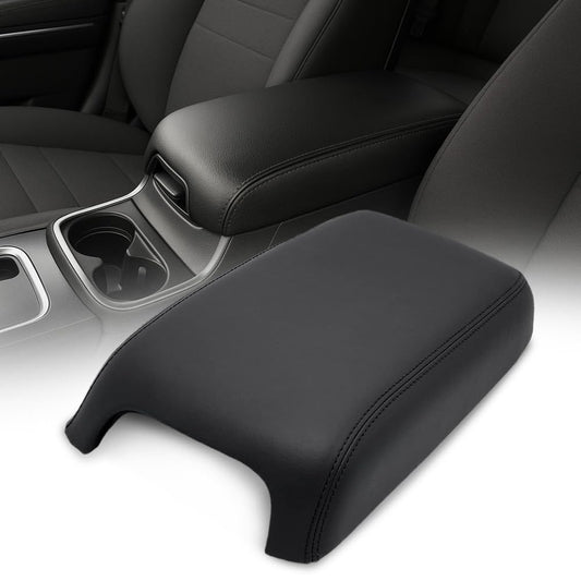 G-PLUS Upgraded Center Console Cover, Compatible with Dodge Charger 2011-2023 Armrest Cover Console Lid Protector Cushion Pad (Black Microfiber Leather Skin)