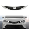 G-PLUS Front Bumper Upper Hood Grill Compatible with Toyota Sienna 2021-2022 Gloss Black/Silver