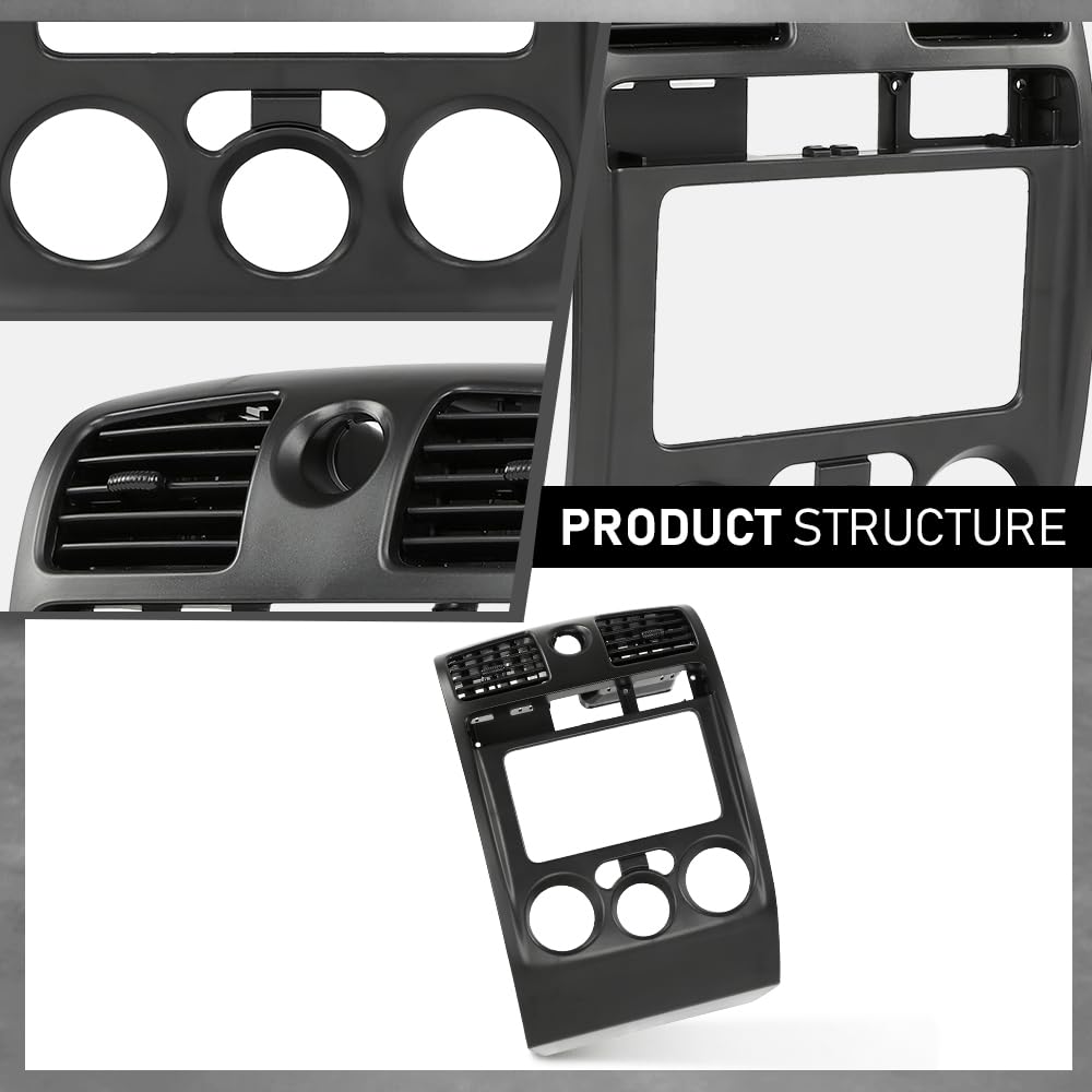 G-PLUS Radio Dash Bezel Trim Panel Compatible with Chevy Colorado GMC Canyon 2004-2012 Dash Cover Black