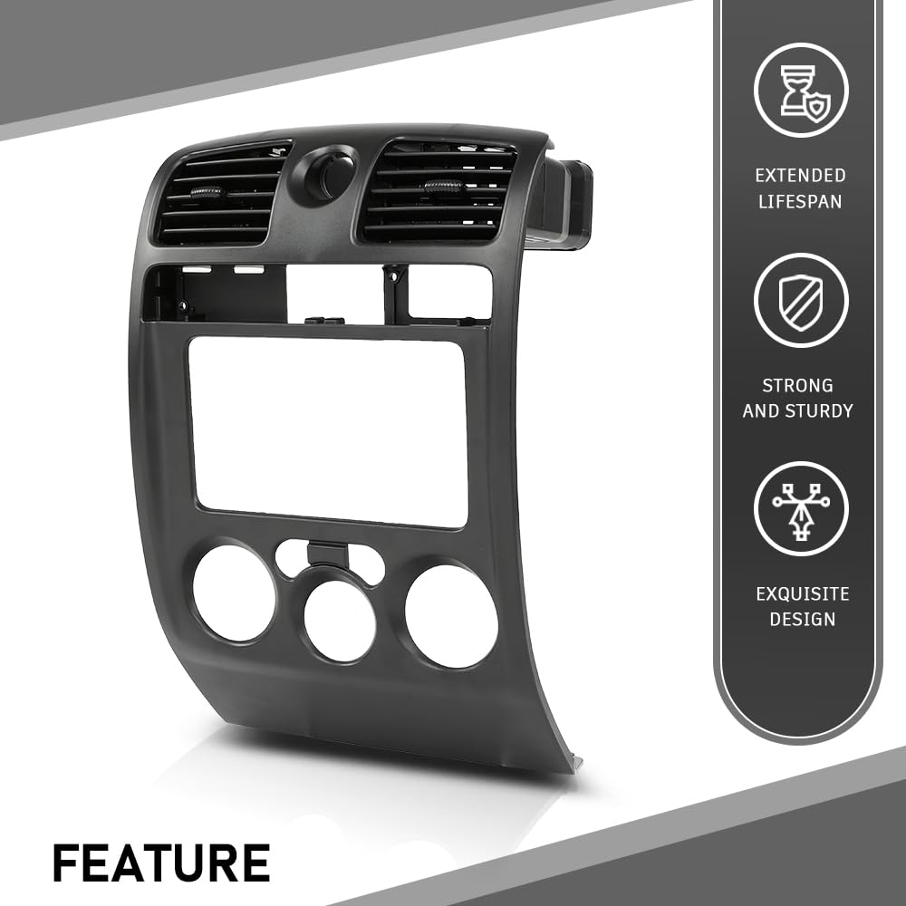 G-PLUS Radio Dash Bezel Trim Panel Compatible with Chevy Colorado GMC Canyon 2004-2012 Dash Cover Black