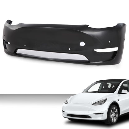 G-PLUS Front Bumper Cover Compatible with Tesla Model Y 2020 2021 2022 2023 w/Park Sensor Hole, 149374500A, 1493736S0A, Black Primed