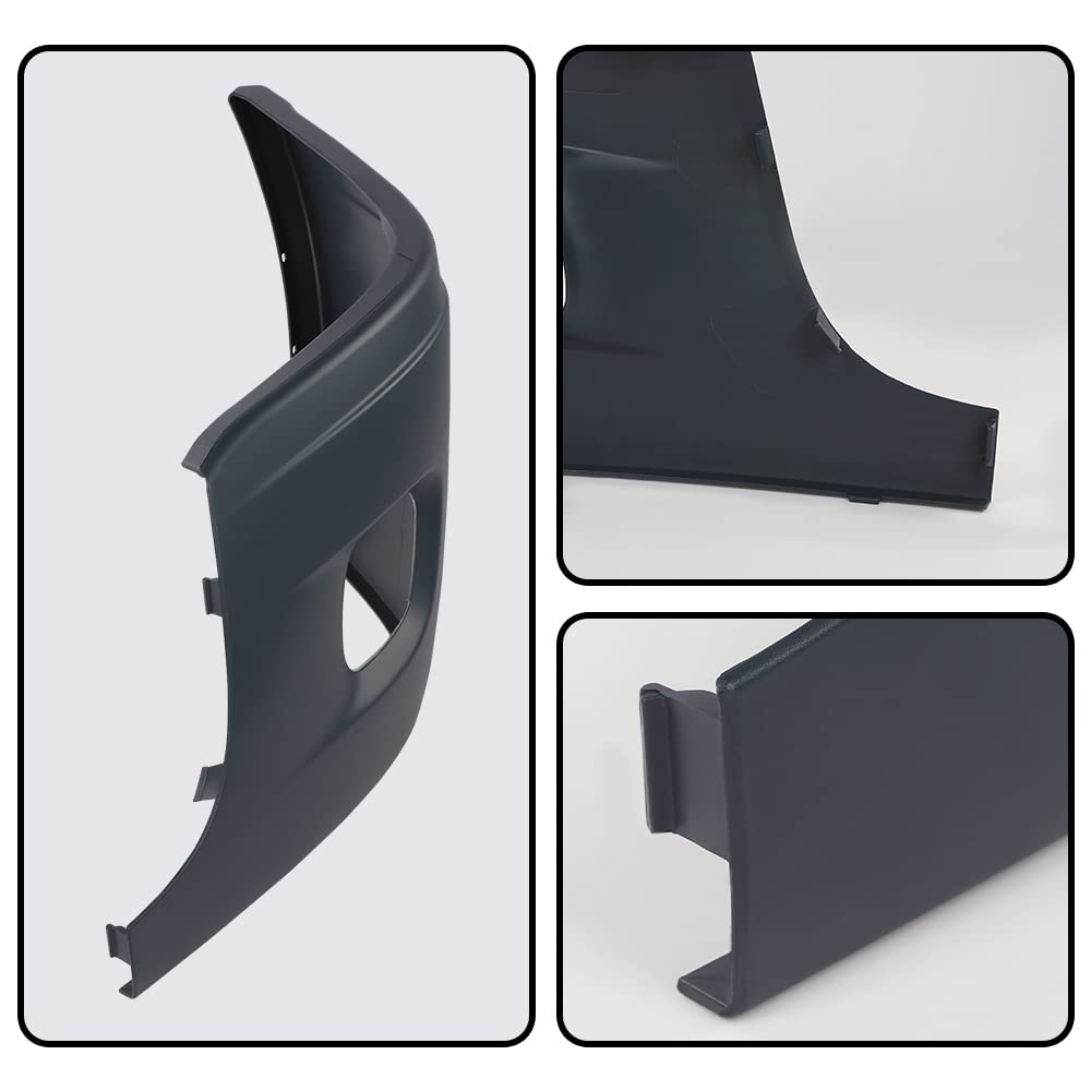 G-PLUS Left Dirver Side Bumper Reinforcement & Cover w/Fog Hole Compatible with Freightliner Cascadia 2008-2017 2127301002 2127301006 2128619002 2127300004