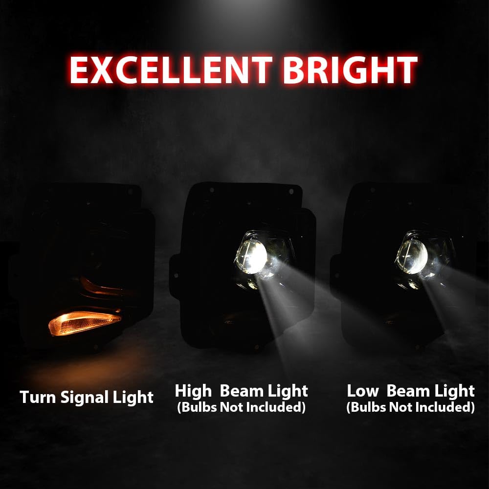 G-PLUS HID/Xenon Projector Headlight w/o Ballast & D3S Bulb Compatible with Chevy Blazer 2019-2021/Not Fit Model w/Factory LED Headlamp Clear Lens Black Housing Right Bumper Headlamps,faros delanteros