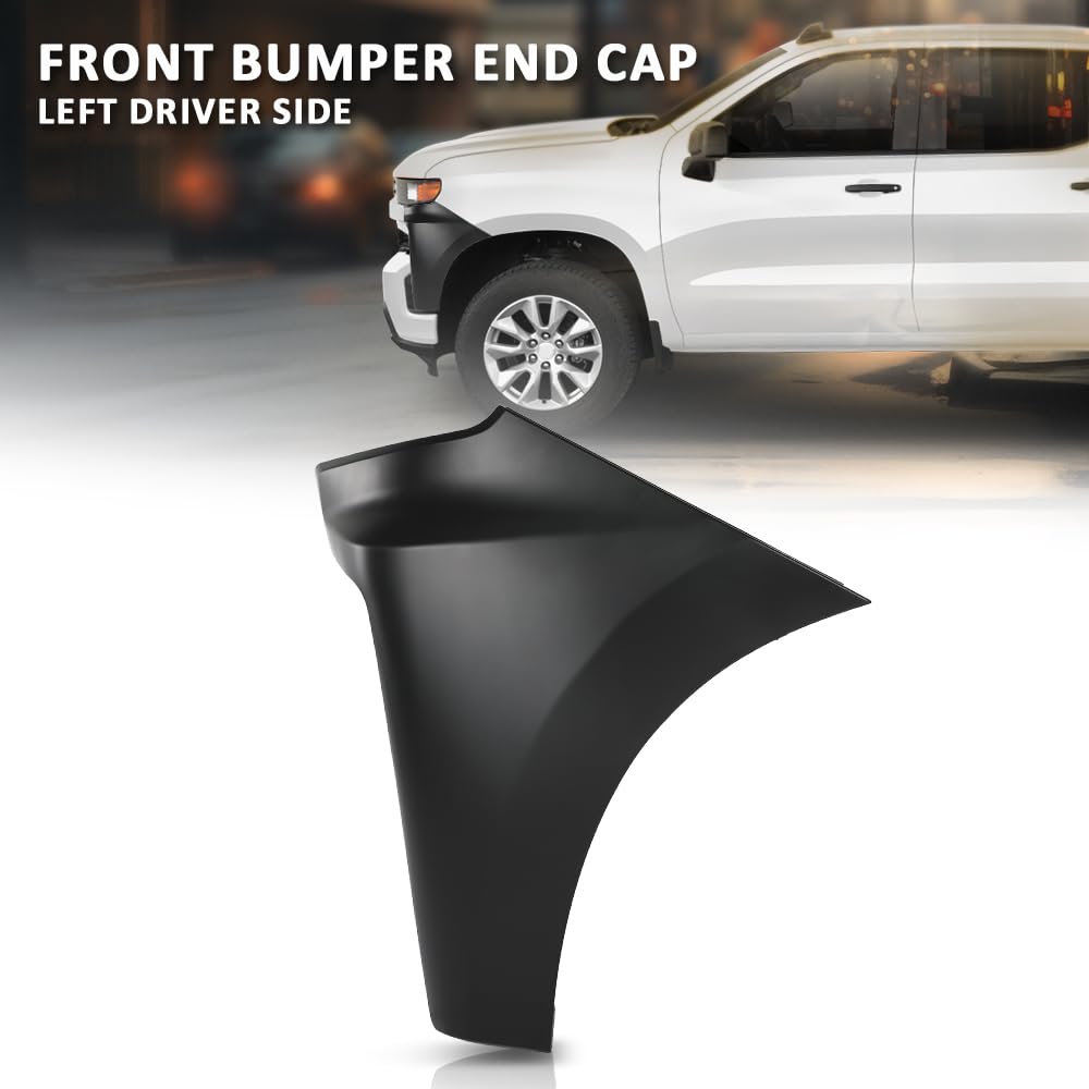 G-PLUS Front Bumper End Cap Extension Trim Left Driver Side Compatible with Chevy Silverado 1500 2019-2022 Replacement for GM1016110