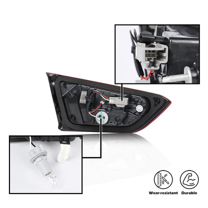 G-PLUS Inner LED Tail Light Compatible with Chevy Malibu 2019 2020 2021 Right Passenger Side Tail Lamp, Red Lens Chrome Housing, 84595946 84595945