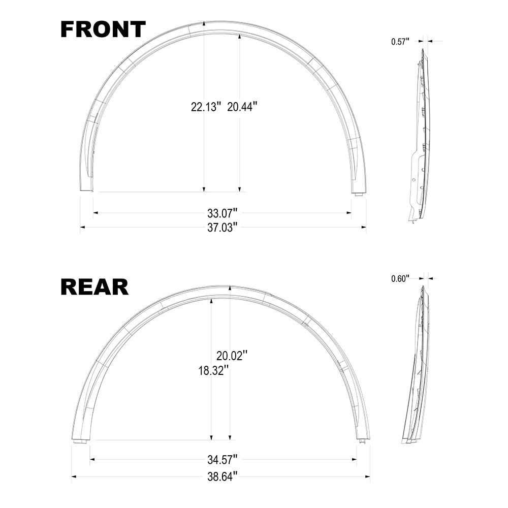 G-PLUS Fender Flares Compatible with Tesla Model Y 2020 2021 2022 2023 2024 Wheel Opening Molding Arch Trim 4PCS Glossy Black