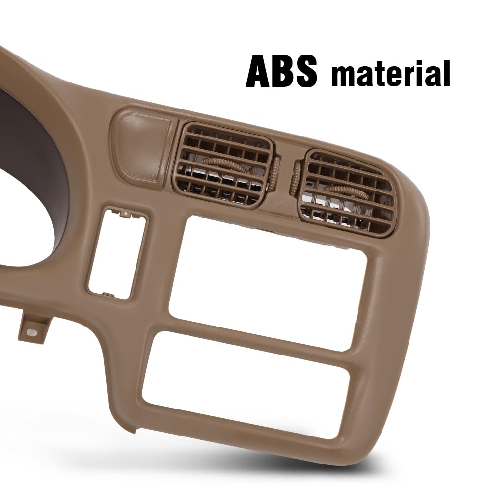 G-PLUS Dashboard Bezel Cluster Dash Bezel Trim Double Din Compatible with Chevy Blazer S10 GMC Jimmy Sonoma 1998-2004 Beige