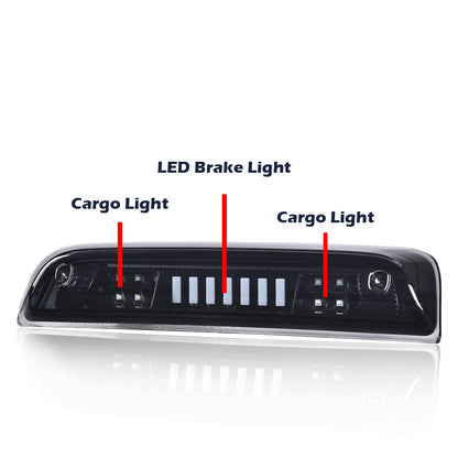 G-PLUS LED 3rd Third Brake Light Compatible with Chevy Silverado/GMC Sierra 1500 2014-2020, High Mount Cargo Lamp Type I, Smoky Lens Black Housing, 23509162 20979071