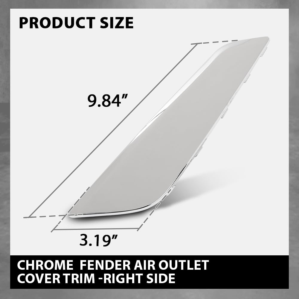 G-PLUS Right Fender Vent Trim Fender Side Air Outlet Cover Trim Chrome Compatible with BMW G30 5-Series 2017-2022 51137349594 Silver